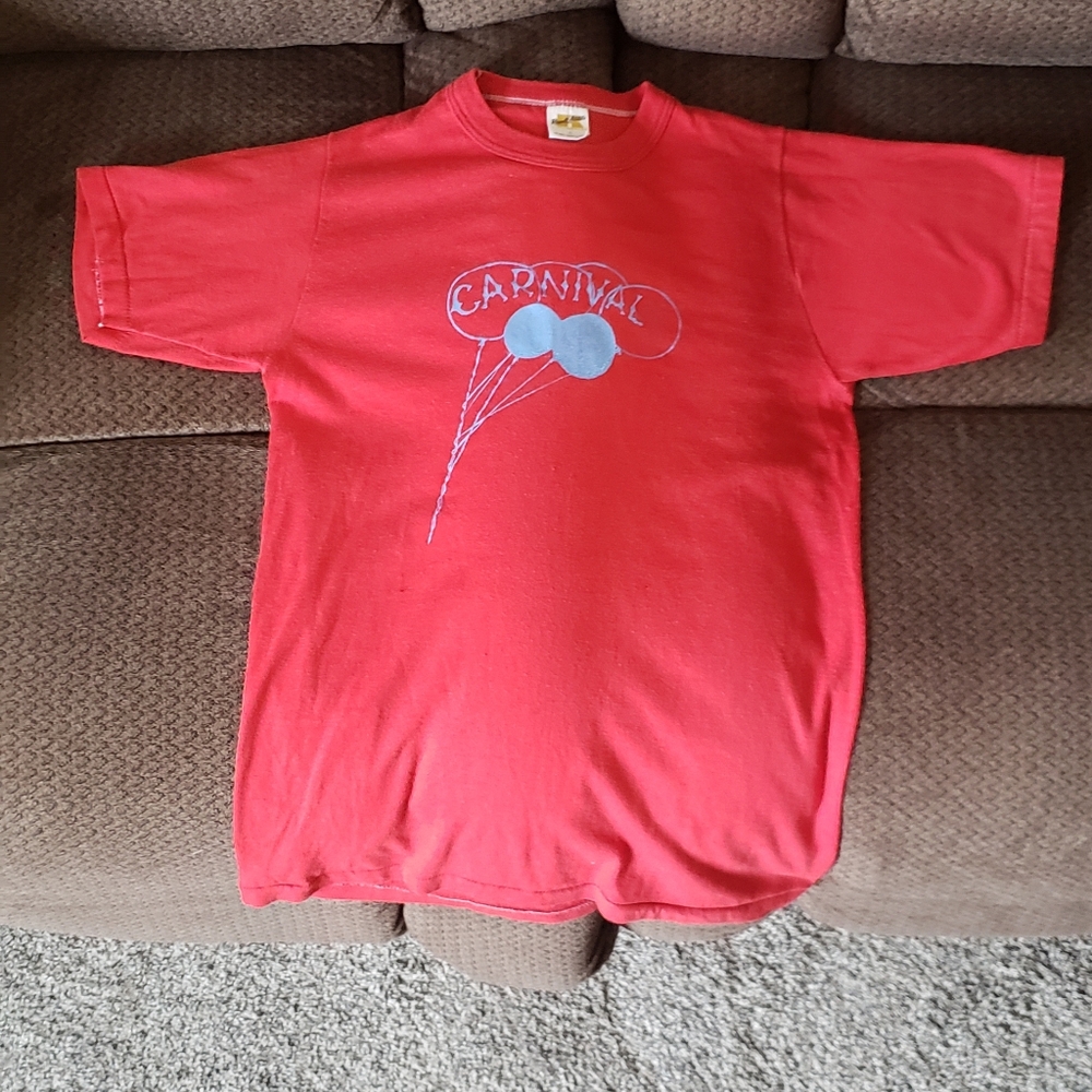 Vintage Red 80's Carnival Iron On Decal Balloon Russell Athletic Brand Small